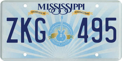 MS license plate ZKG495