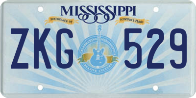 MS license plate ZKG529