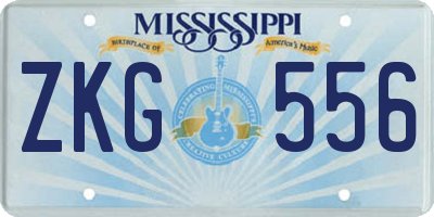 MS license plate ZKG556