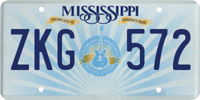 MS license plate ZKG572