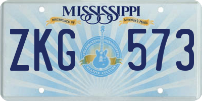 MS license plate ZKG573