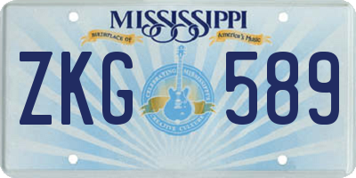 MS license plate ZKG589