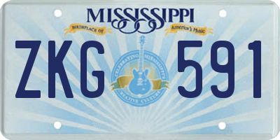 MS license plate ZKG591