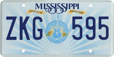 MS license plate ZKG595