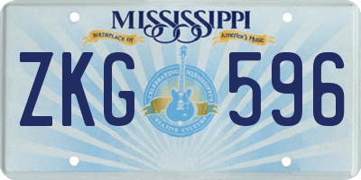 MS license plate ZKG596
