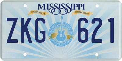 MS license plate ZKG621