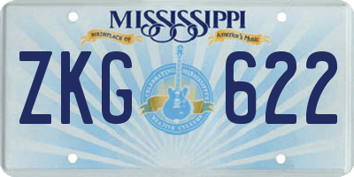 MS license plate ZKG622