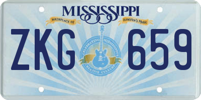 MS license plate ZKG659