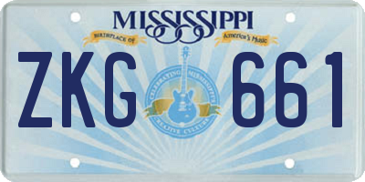 MS license plate ZKG661