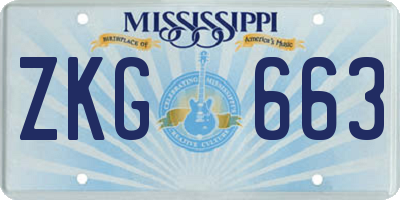 MS license plate ZKG663
