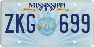 MS license plate ZKG699