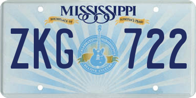 MS license plate ZKG722