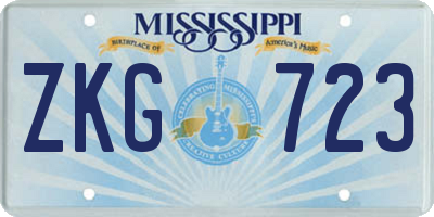 MS license plate ZKG723