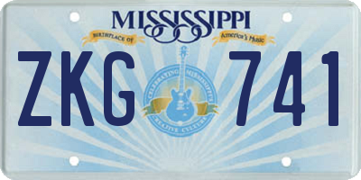 MS license plate ZKG741
