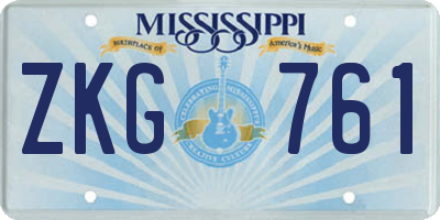 MS license plate ZKG761