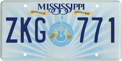 MS license plate ZKG771