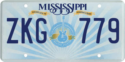 MS license plate ZKG779