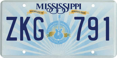 MS license plate ZKG791