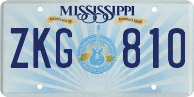 MS license plate ZKG810