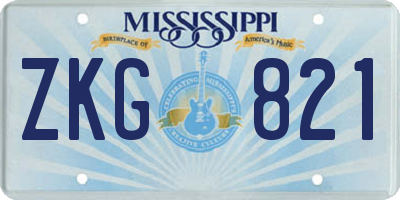 MS license plate ZKG821