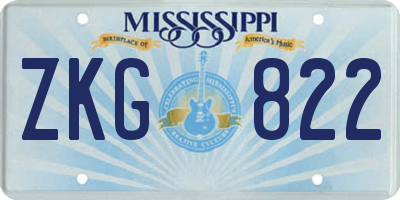 MS license plate ZKG822