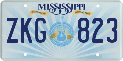 MS license plate ZKG823
