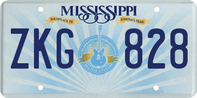 MS license plate ZKG828