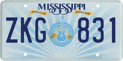MS license plate ZKG831