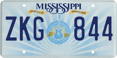 MS license plate ZKG844