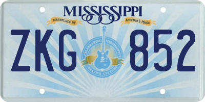 MS license plate ZKG852