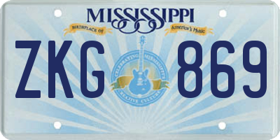 MS license plate ZKG869