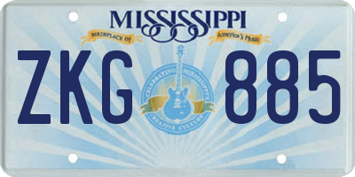 MS license plate ZKG885