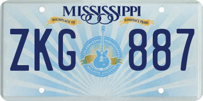 MS license plate ZKG887