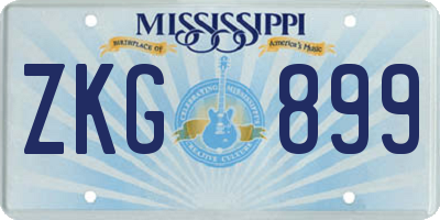 MS license plate ZKG899
