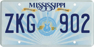 MS license plate ZKG902