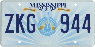 MS license plate ZKG944