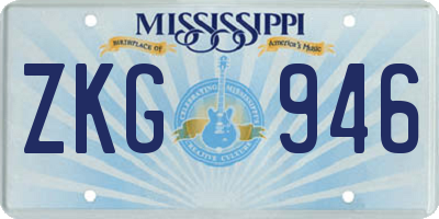 MS license plate ZKG946