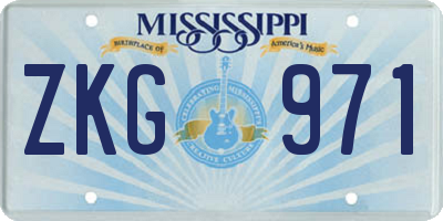 MS license plate ZKG971