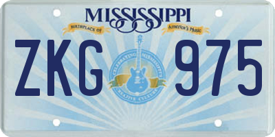 MS license plate ZKG975