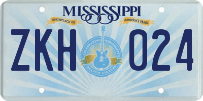 MS license plate ZKH024