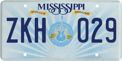 MS license plate ZKH029