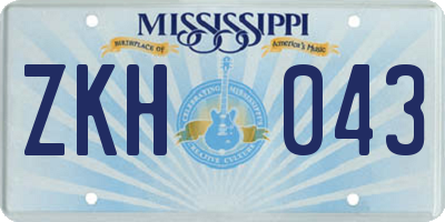 MS license plate ZKH043