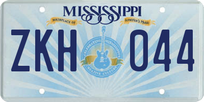 MS license plate ZKH044