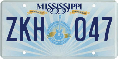MS license plate ZKH047