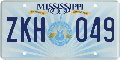 MS license plate ZKH049