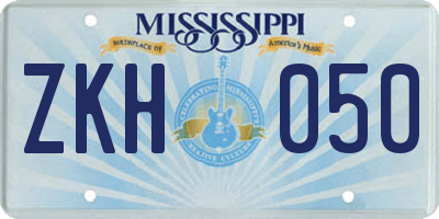MS license plate ZKH050