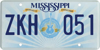 MS license plate ZKH051