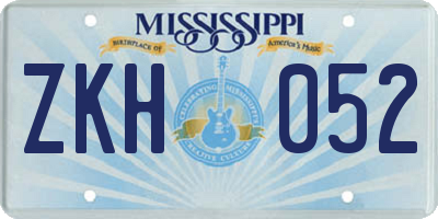 MS license plate ZKH052