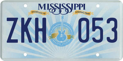 MS license plate ZKH053