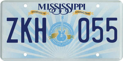 MS license plate ZKH055